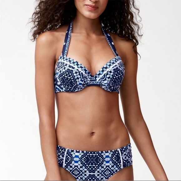Tommy Bahama Indigo Cowie Underwire Bikini Swim Top Size 34D - Picture 13 of 13